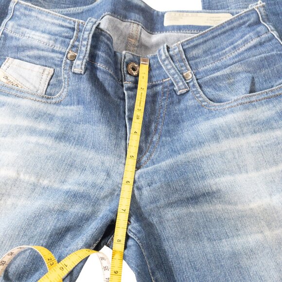 Diesel Super Slim Skinny Low Waist W 23 L 32 Faded Denim Biker Tall Grupee - Picture 11 of 14
